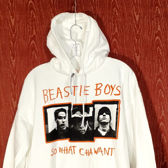 BEASTIE BOYS SO WHAT CHA WANT White Oversized Licensed Sweatshirt Hoodie UNISEX - Picture 3 of 9